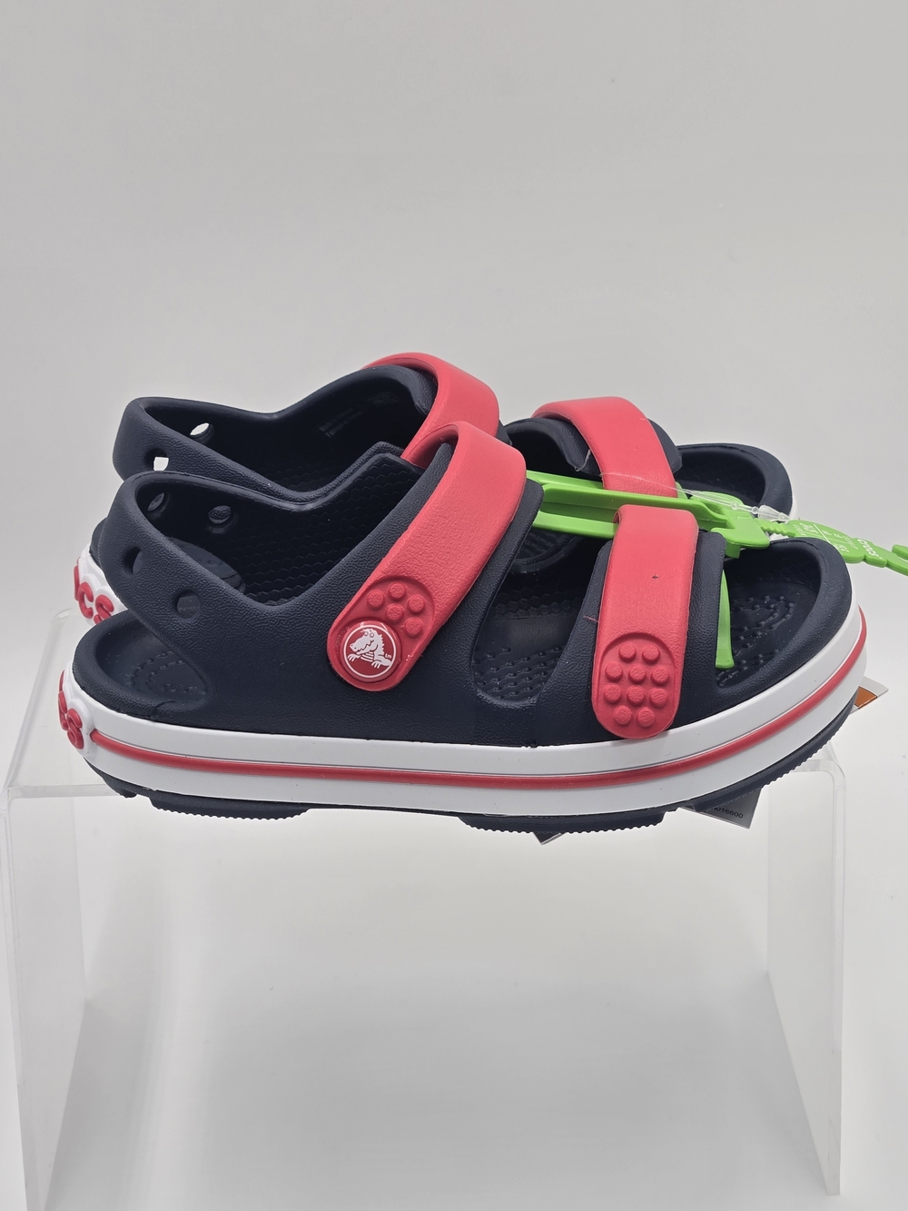 CROCS Crocband Cruise Navy With Red Strap Unisex Sandals Toddler Size C8 - Picture 5 of 11